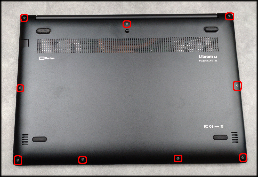 Chassis with bottom plate screws