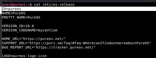 /etc/os-release on PureOS